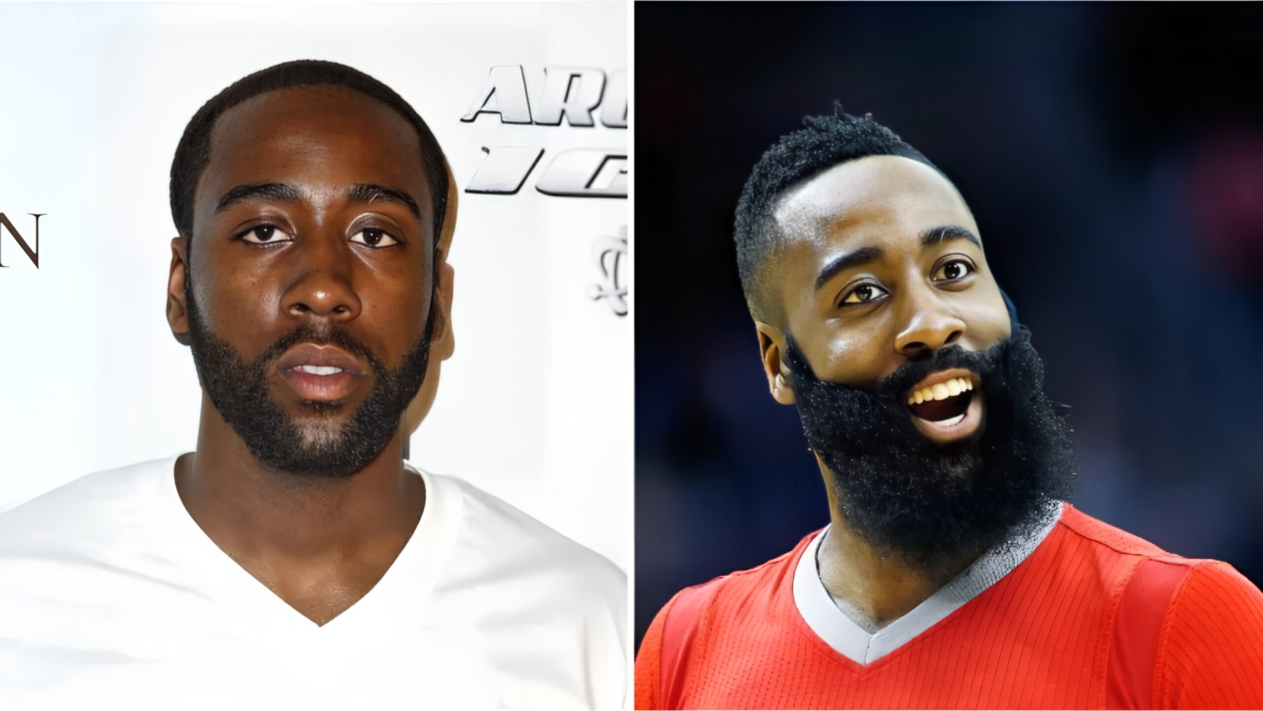 James Harden's beard has changed over time